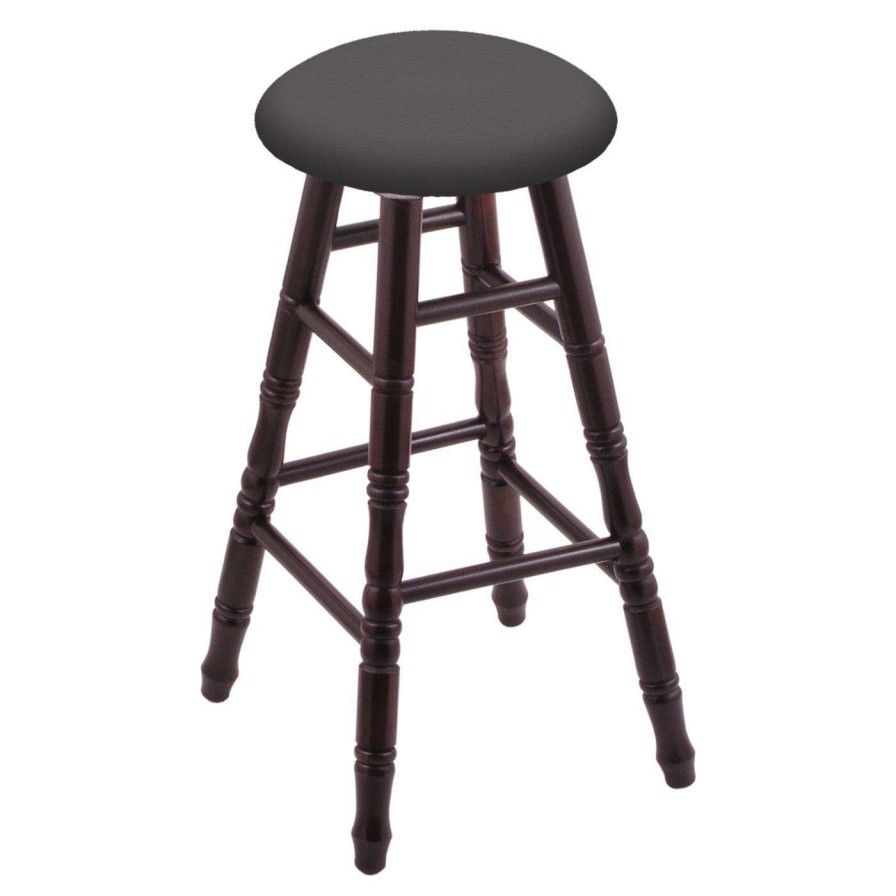 Bar Stools * | Promo Counter Height Stools Holland Bar Stool Co Maple Stool With Turned Legs And Faux Leather Seat