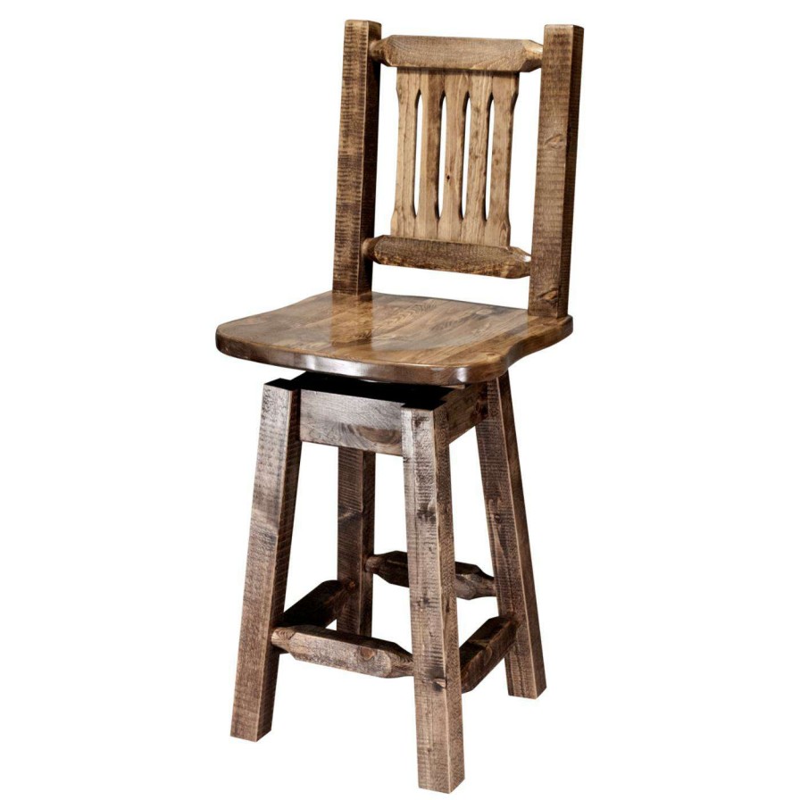 Bar Stools * | Cheap Counter Height Stools Montana Woodworks Homestead 24 In. Swivel Counter Stool