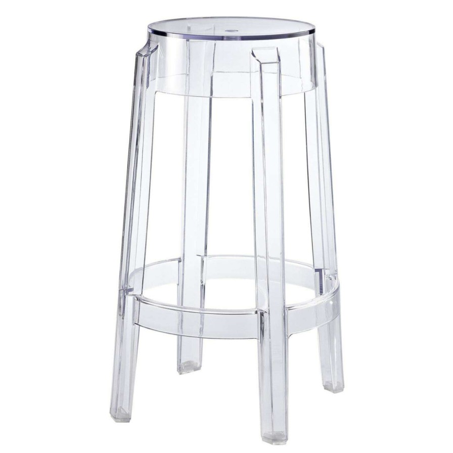 Bar Stools * | Best Sale Counter Height Stools Modway Casper Acrylic Counter Stool Clear