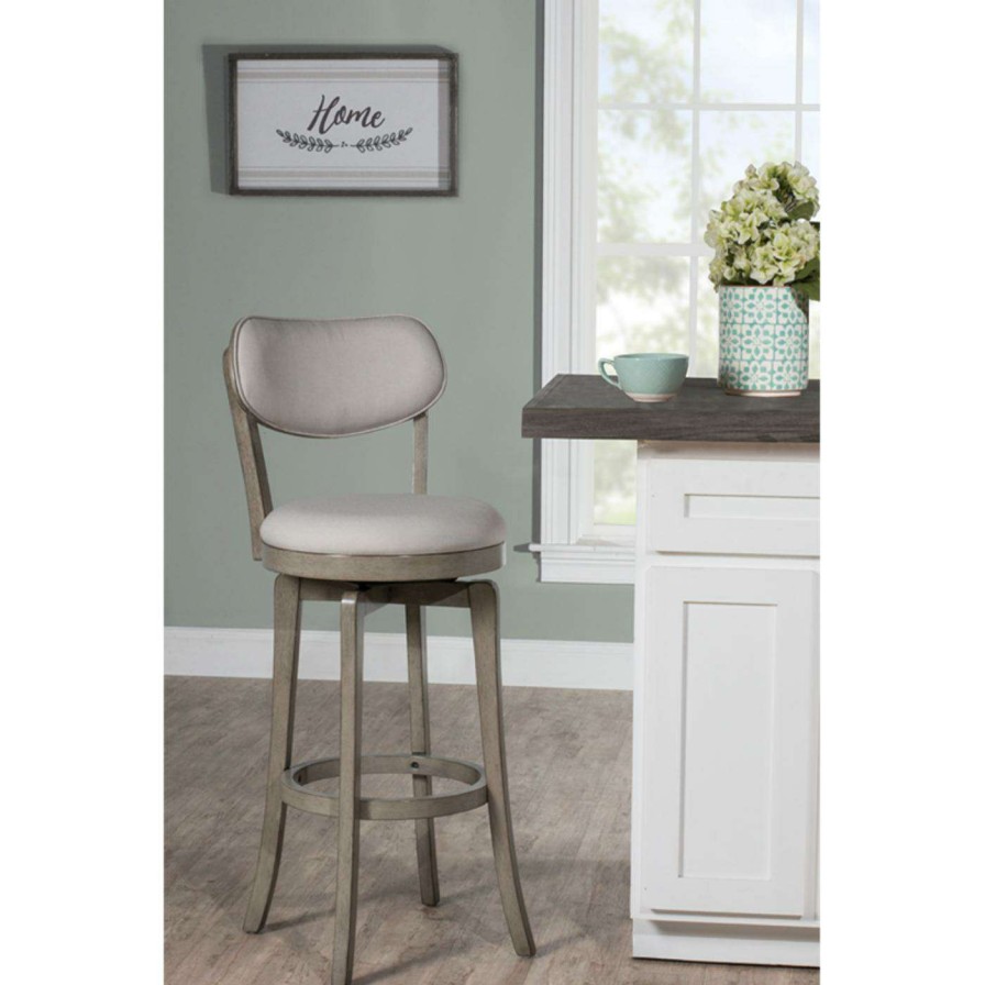 Bar Stools * | Flash Sale Counter Height Stools Hillsdale Furniture Sloan Aged Gray Swivel 25 In. Counter Height Stool