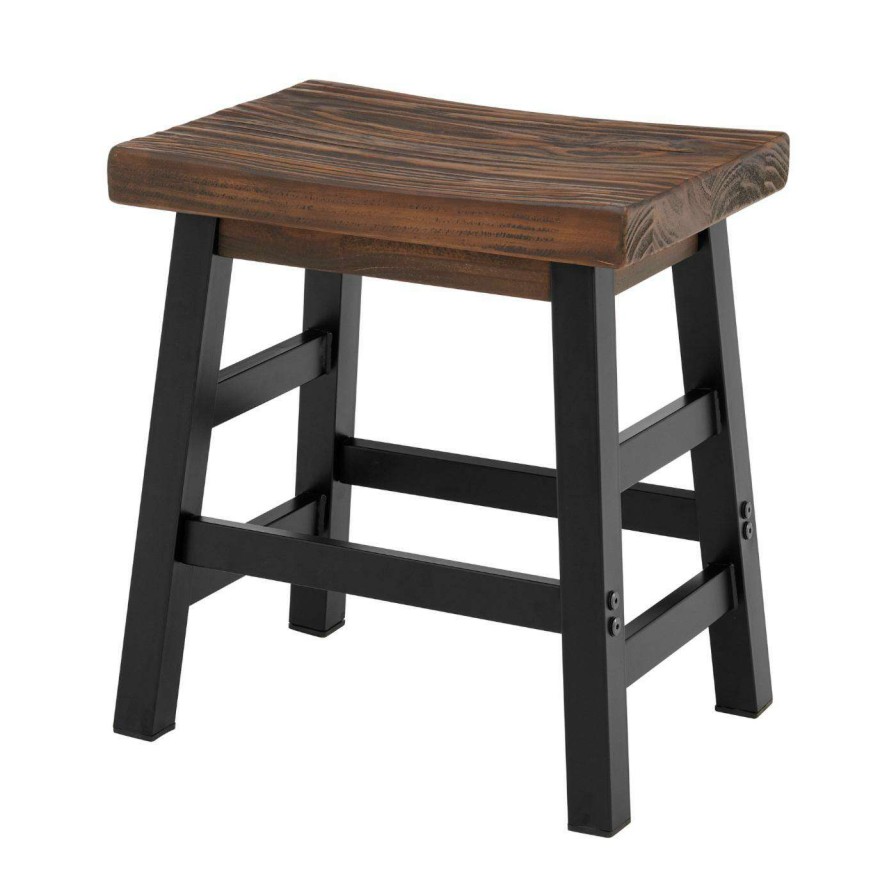 Bar Stools * | Buy Counter Height Stools Alaterre Furniture Pomona Wood 20 In. Barstool With Metal Legs