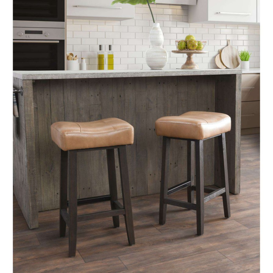 Bar Stools * | New Counter Height Stools Kosas Home Lauri 26 In. Backless Counter Stool Camel Beige