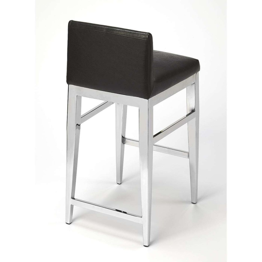 Bar Stools * | Brand New Counter Height Stools Butler Specialty Kelsey 25 In. Stainless Steel Faux Leather Counter Stool