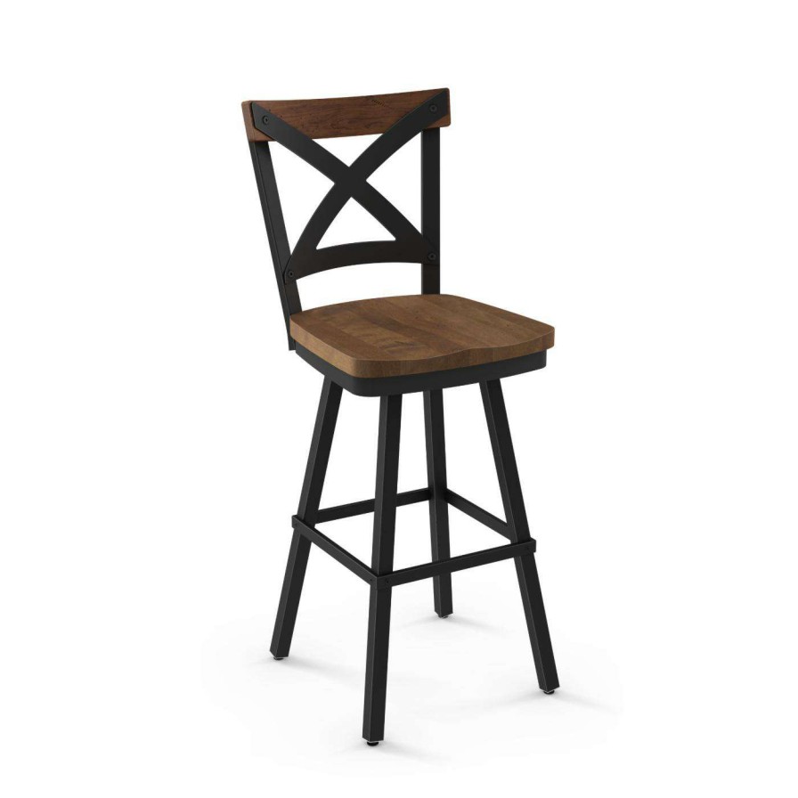 Bar Stools * | Best Reviews Of Counter Height Stools Amisco Jasper 25 In. Swivel Counter Stool Black