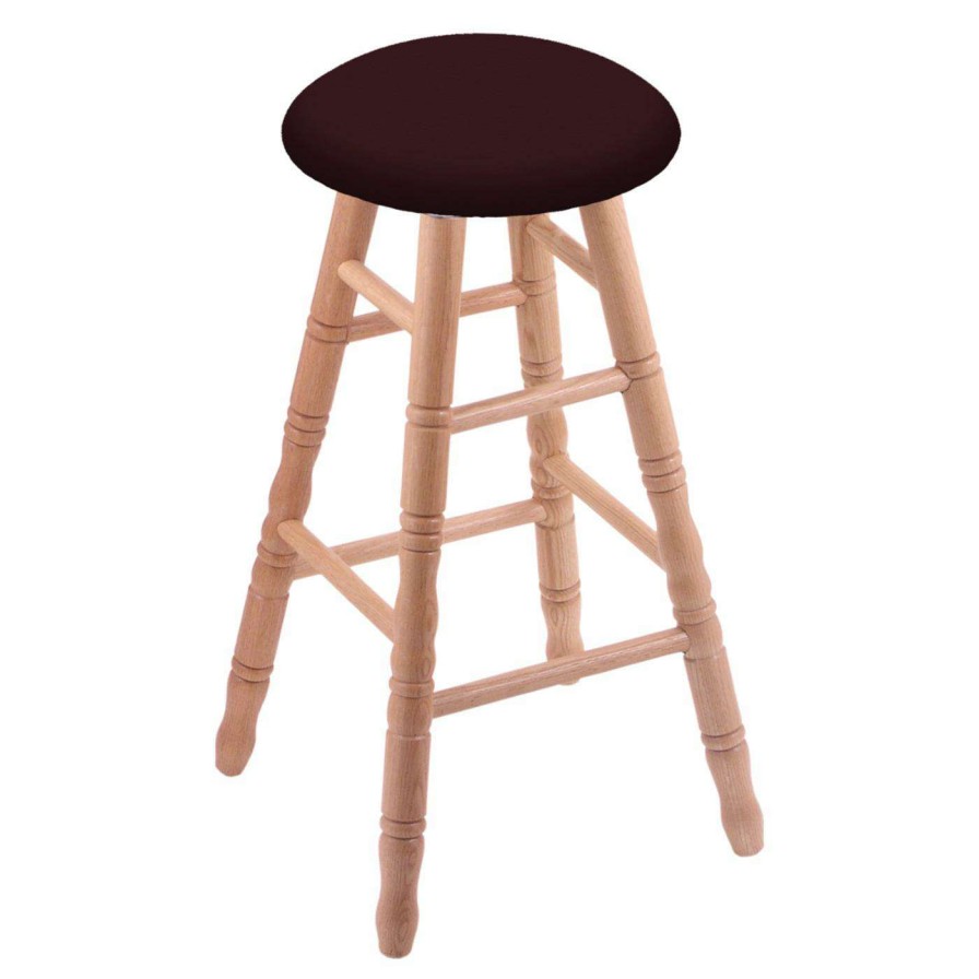 Bar Stools * | Best Sale Counter Height Stools Holland Bar Stool Co Oak Stool With Turned Legs And Faux Leather Seat