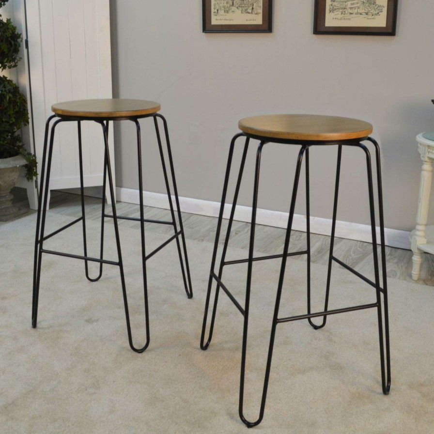 Bar Stools * | Outlet Carolina Chair & Table Co. Counter Height Stools Carolina Chair & Table Co. Townsley 29 In. Backless Counter Stool Set Of 2