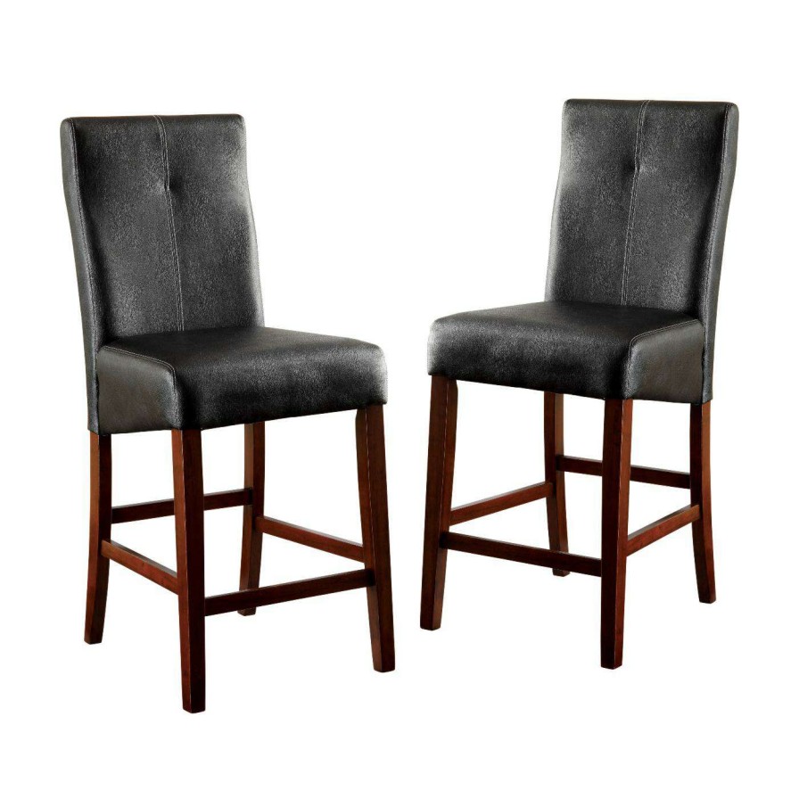 Bar Stools * | Wholesale Counter Height Stools Furniture Of America Marcson Counter Height Fully Upholstered Dining Chair Set Of 2