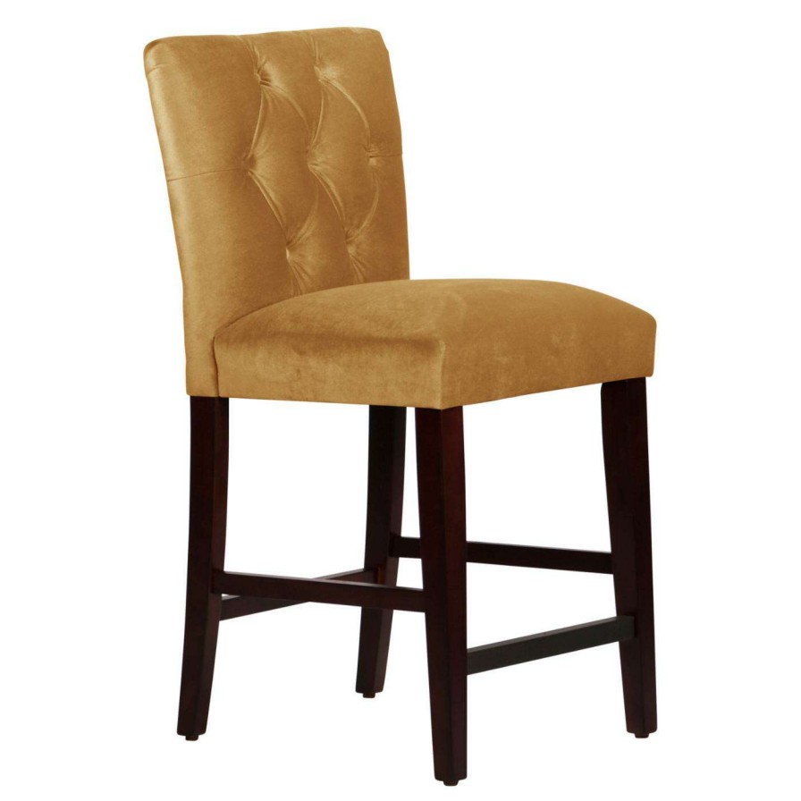 Bar Stools * | Budget Counter Height Stools Skyline Furniture 26 In. Tufted Velvet Counter Stool