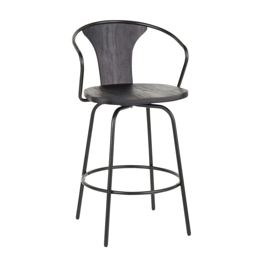 Bar Stools * | Best Sale Counter Height Stools Lumisource Waco 25 In. Industrial Counter Stool Gray