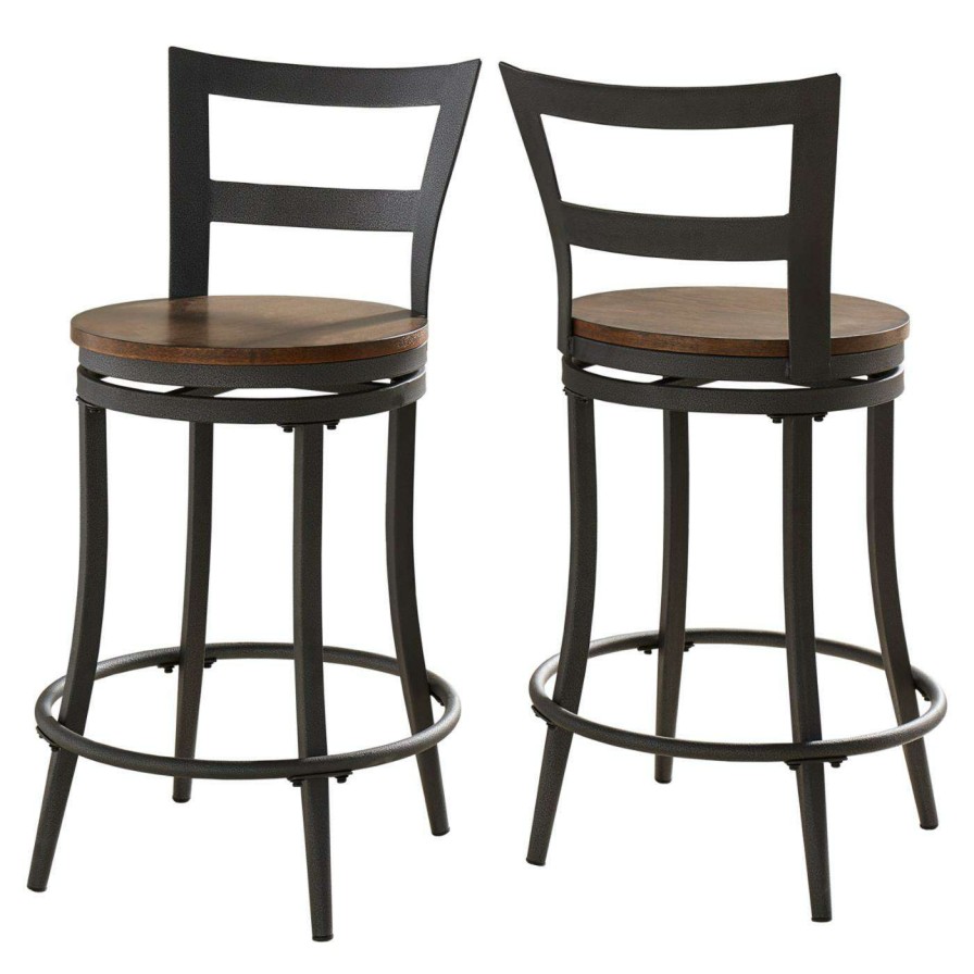 Bar Stools * | Best Deal Counter Height Stools Weston Home Mason 24 In. Swivel Counter Stool Set Of 2