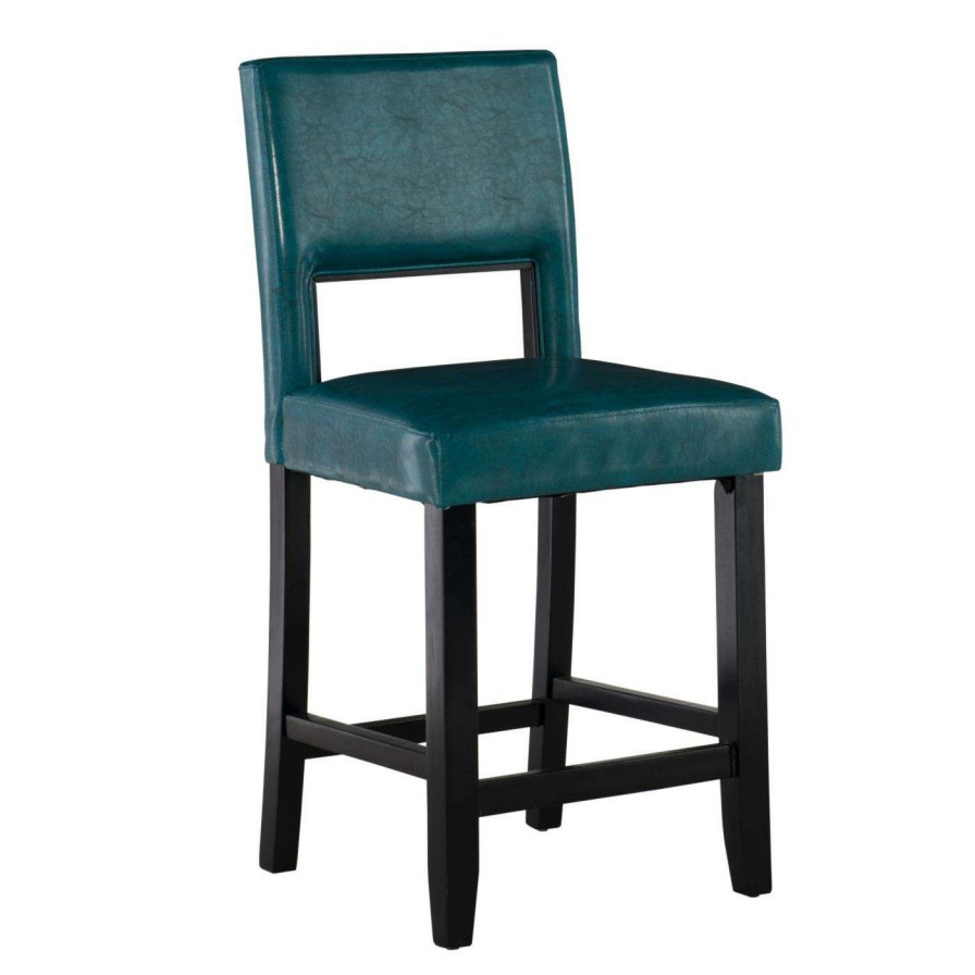 Bar Stools * | Flash Sale Counter Height Stools Linon Vega 24 In. Counter Stool Agean Blue