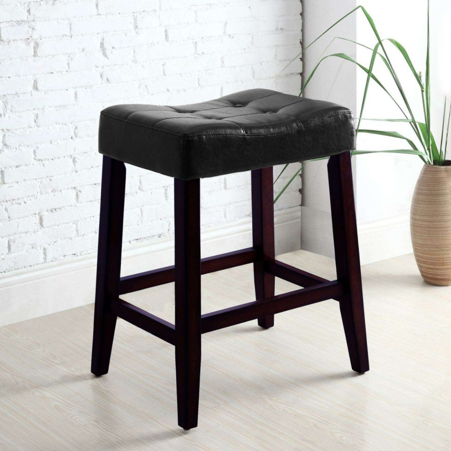 Bar Stools * | Outlet Counter Height Stools Crown Mark Kent 24 In. Backless Counter Stool Set Of 2