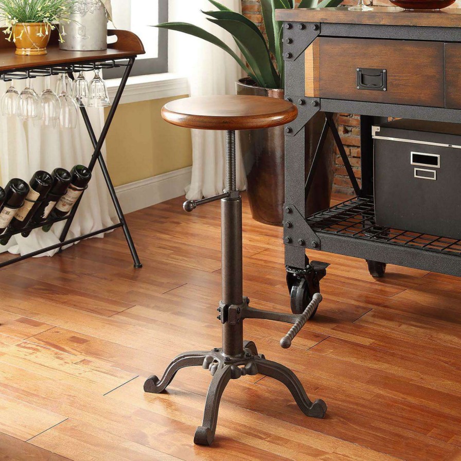 Bar Stools * | Hot Sale Carolina Chair & Table Co. Counter Height Stools Carolina Houston Adjustable Swivel Stool