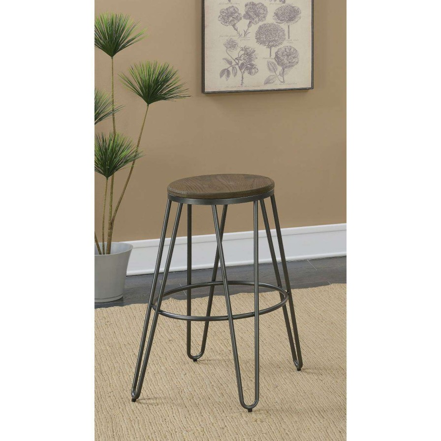 Bar Stools * | Brand New Counter Height Stools Furniture Of America Tailor Industrial 26 In. Metal Bar Stool Set Of 2