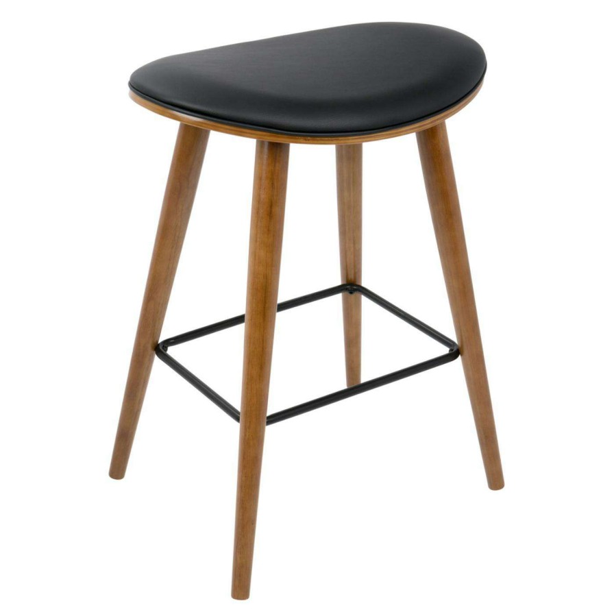 Bar Stools * | Buy Counter Height Stools Lumisource Saddle 25.75 In. Mid-Century Modern Counter Stool Set Of 2