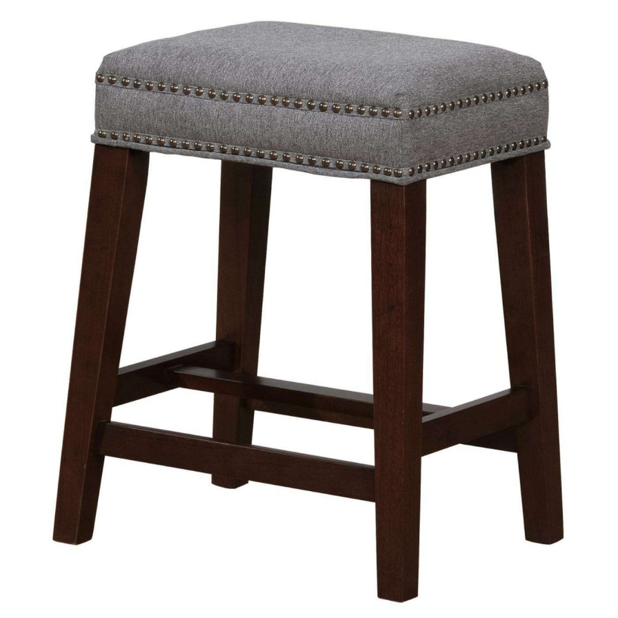 Bar Stools * | Cheapest Counter Height Stools Linon Walt Backless Counter Stool