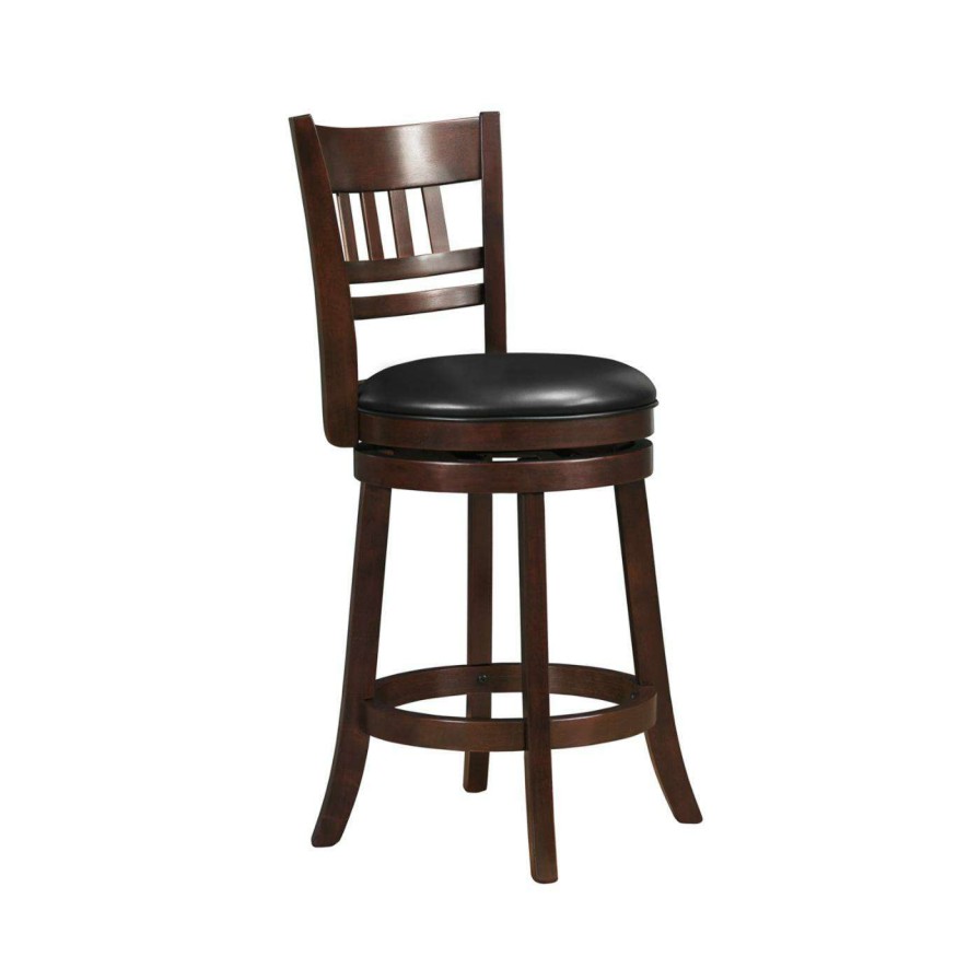 Bar Stools * | Best Sale Counter Height Stools Weston Home Edmond Fence-Back Swivel Counter Stool