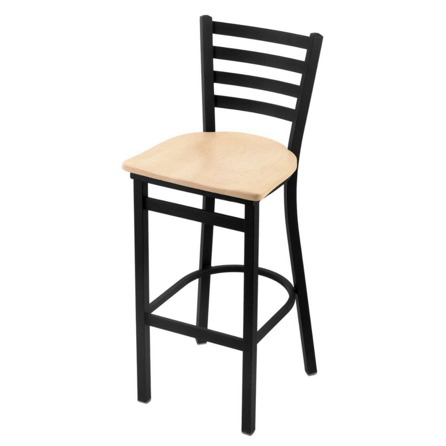 Bar Stools * | Hot Sale Counter Height Stools Holland Bar Stool Co Jackie 25 In. Counter Stool With Wood Seat Black Wrinkle