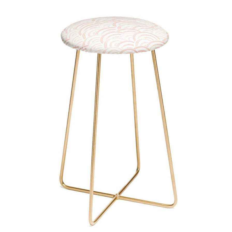 Bar Stools * | Promo Counter Height Stools Deny Designs Little Arrow Design Co Watercolor Rainbow Blush 25 In. Backless Counter Stool