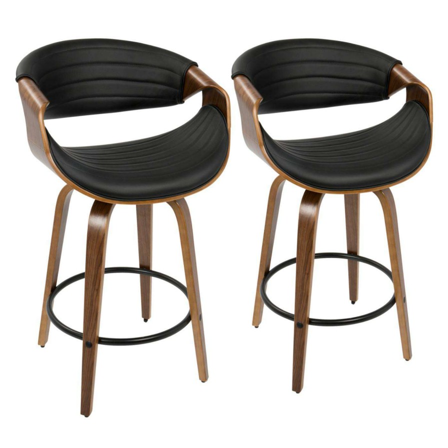 Bar Stools * | Discount Counter Height Stools Lumisource Symphony 26 In. Solid Back Counter Stool Set Of 2