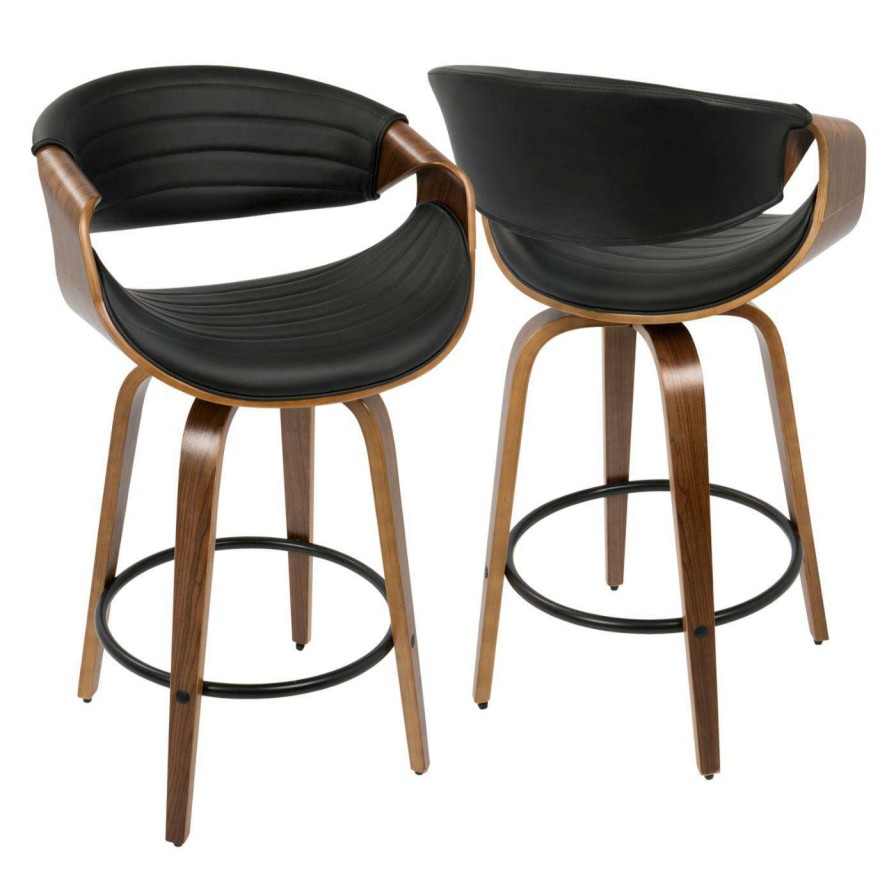 Bar Stools * | Discount Counter Height Stools Lumisource Symphony 26 In. Solid Back Counter Stool Set Of 2