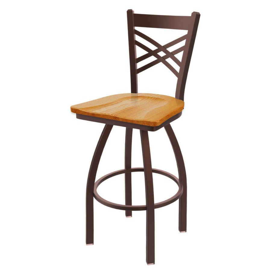 Bar Stools * | Buy Counter Height Stools Holland Bar Stool Co Catalina 25 In. Swivel Counter Stool With Wood Seat