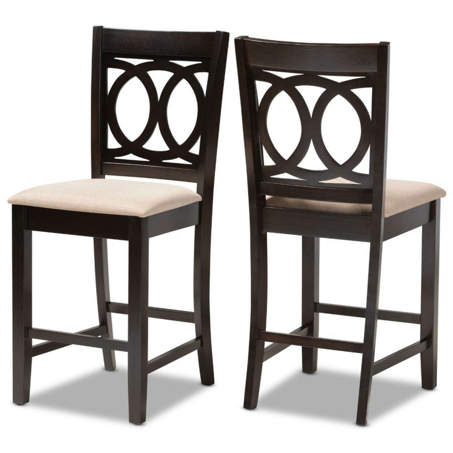 Bar Stools * | New Counter Height Stools Baxton Studio Lenoir 25 In. Upholstered Counter Height Chair Set Of 2