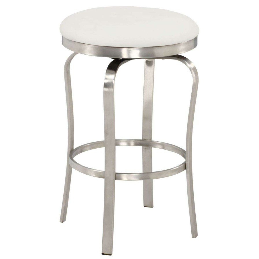 Bar Stools * | Best Sale Counter Height Stools Chintaly Colby Modern Backless Counter Stool White