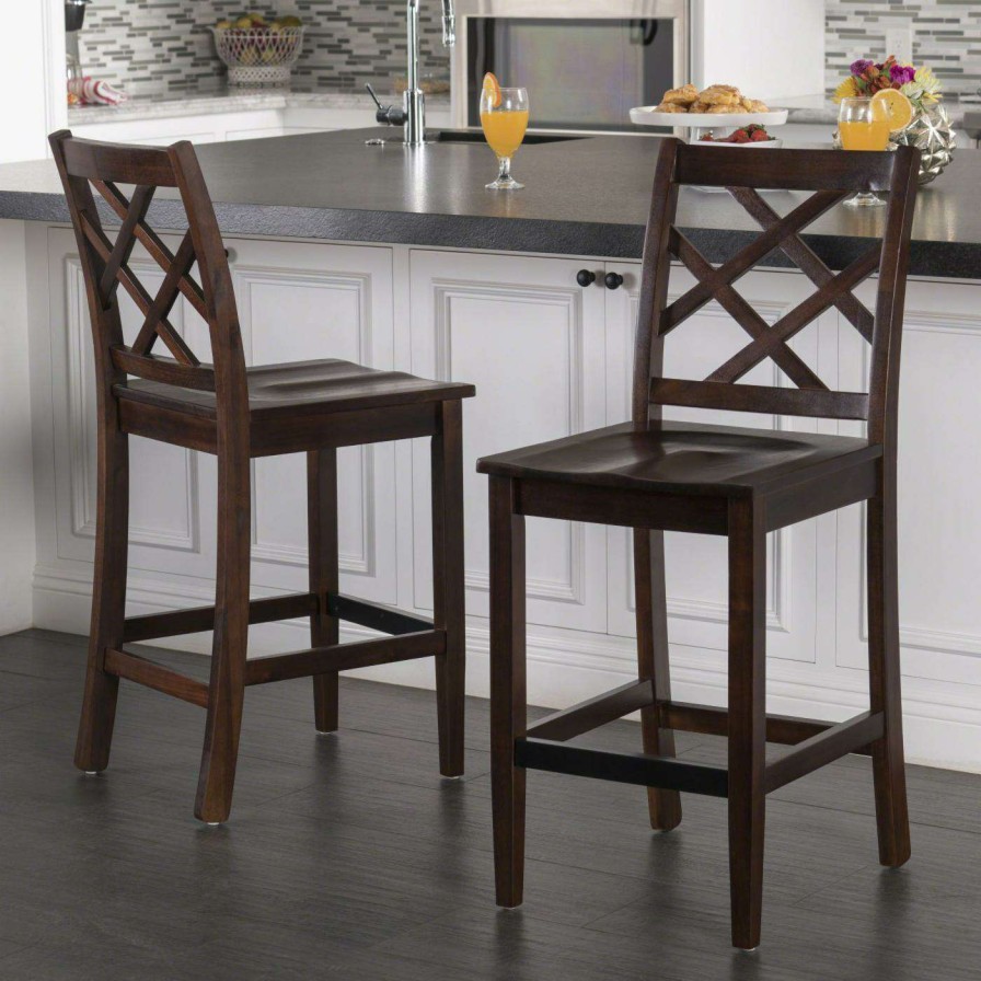 Bar Stools * | Wholesale Best Selling Home Counter Height Stools Harmon 26 In. Cross Back Counter Height Chair