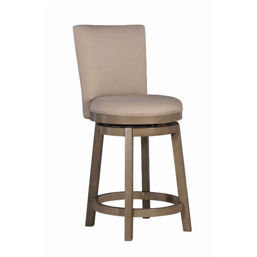 Bar Stools * | Brand New Counter Height Stools Powell Davis 26 In. Upholstered Counter Stool Rustic Taupe With Beige Fabric