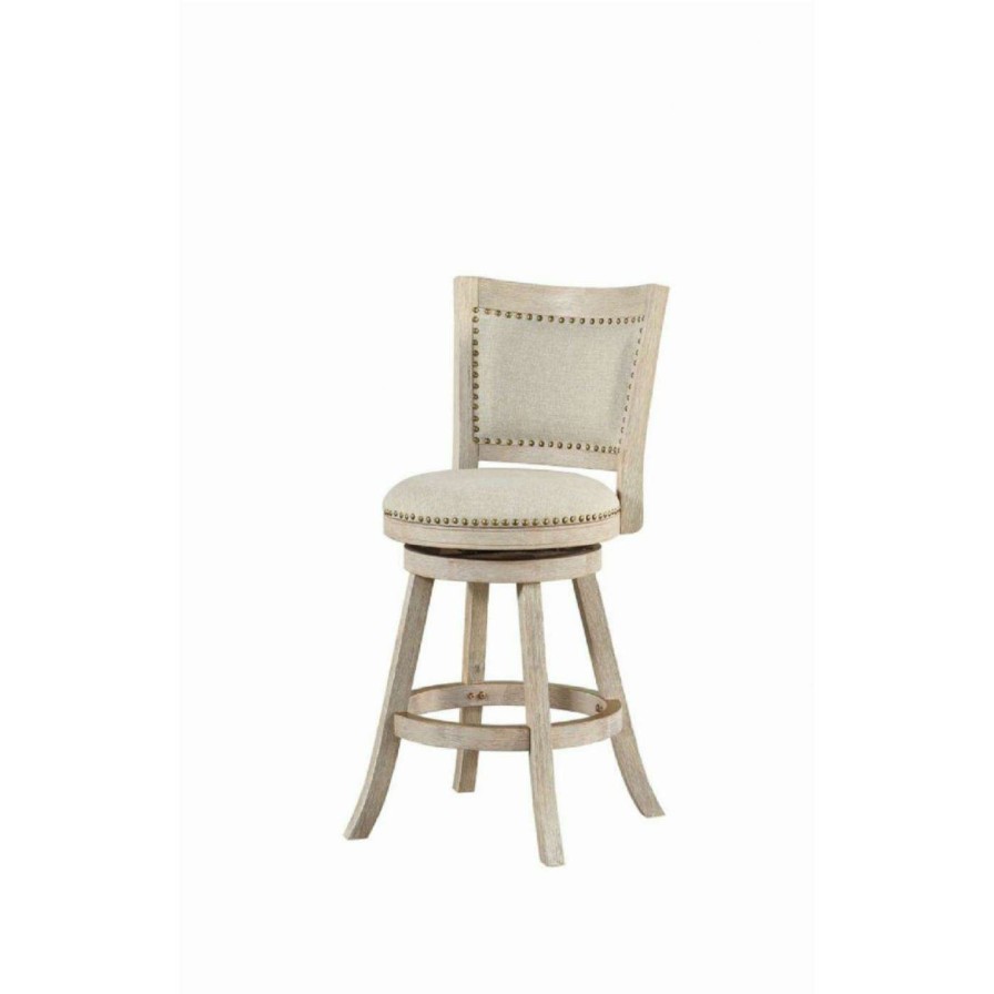 Counter Stools Sales * | Flash Sale Counter Height Stools Boraam Melrose 24 In. Upholstered Swivel Counter Stool With Nailhead Trim