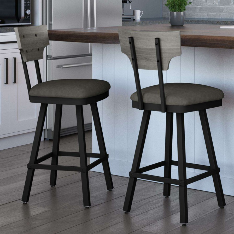 Bar Stools * | Best Reviews Of Counter Height Stools Amisco Gustavson 26 In. Swivel Counter Stool