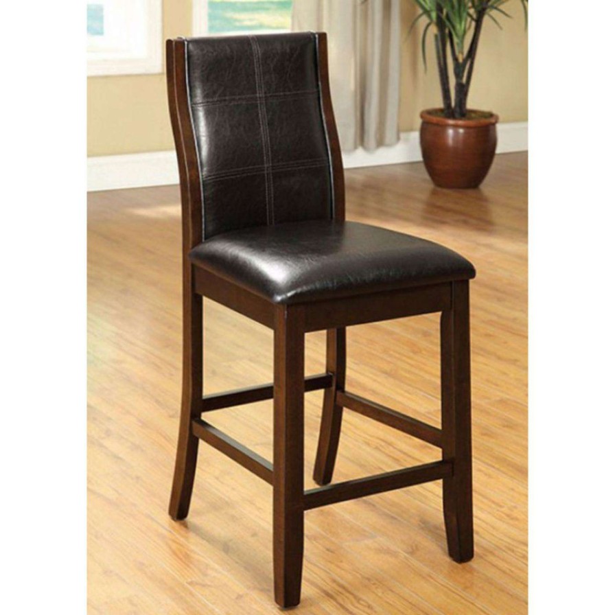 Bar Stools * | Hot Sale Counter Height Stools Benzara Townsend Ii Faux Leather 26 In. Counter Height Stool Set Of 2