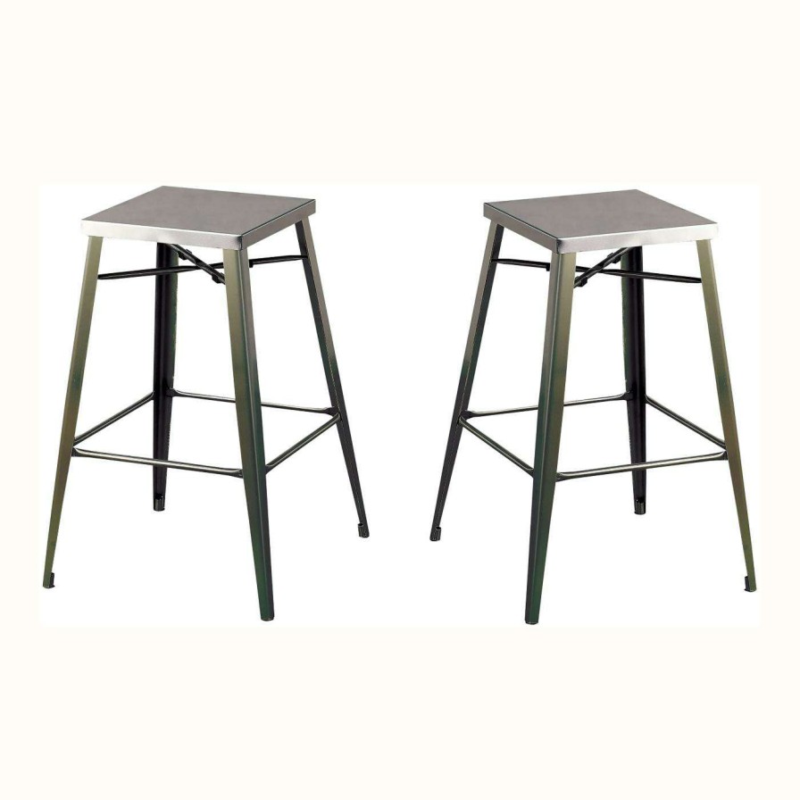 Bar Stools * | Budget Counter Height Stools Furniture Of America Merin Industrial 26 In. Counter Stool Set Of 2