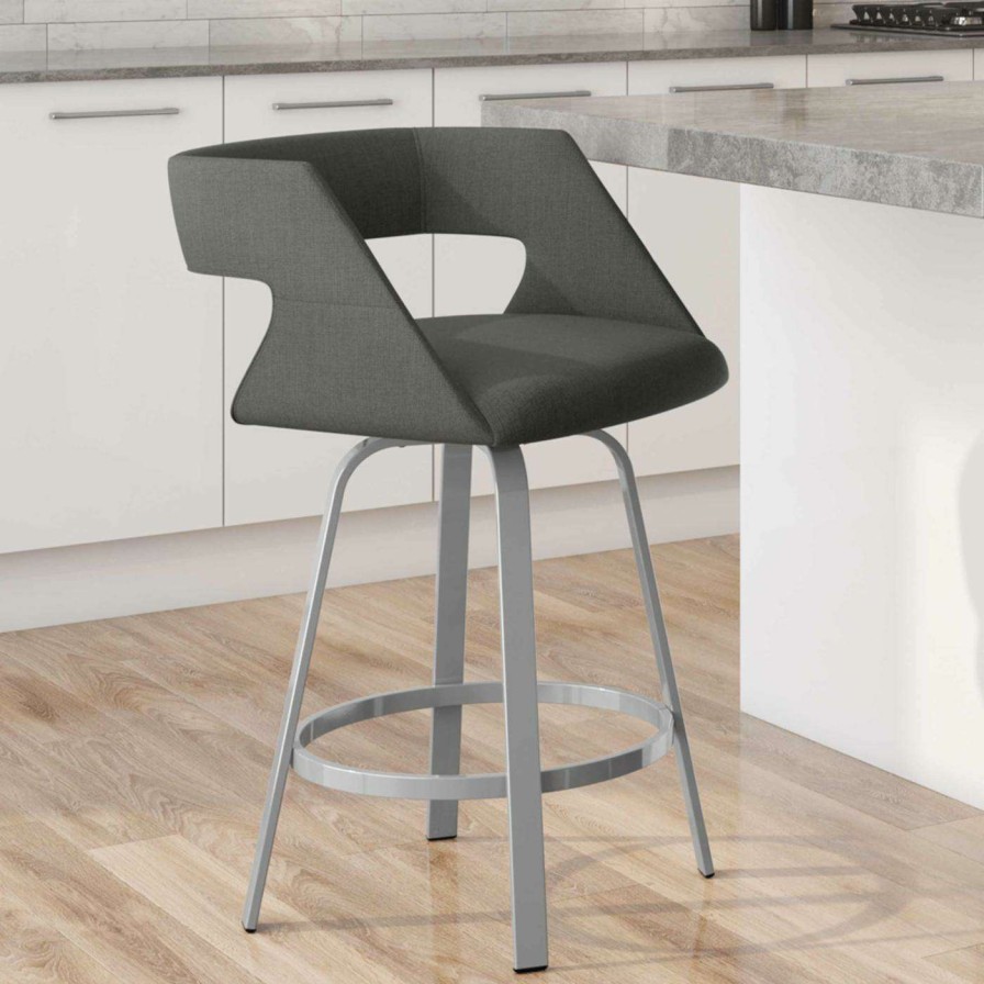 Bar Stools * | Deals Counter Height Stools Amisco Harris 26 In. Swivel Counter Stool