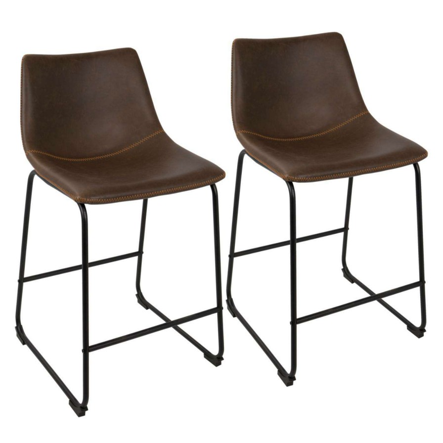 Bar Stools * | Best Sale Counter Height Stools Lumisource Duke Industrial 26 In. Counter Stool Set Of 2