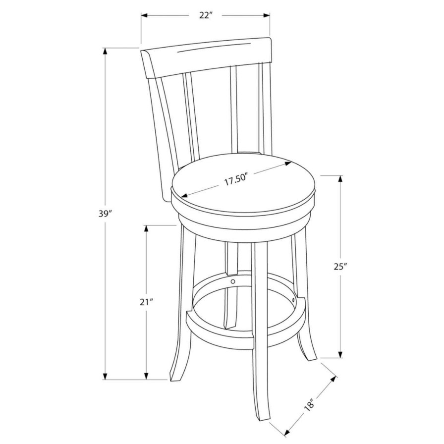 Bar Stools * | Brand New Counter Height Stools Monarch Specialties Abbeyville Swivel Counter Height Bar Stool Set Of 2