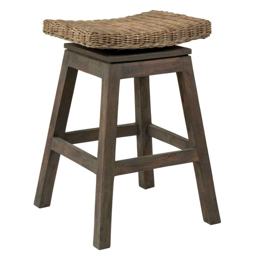 Bar Stools * | New Counter Height Stools East At Main Canton Square Rattan Counter Stool