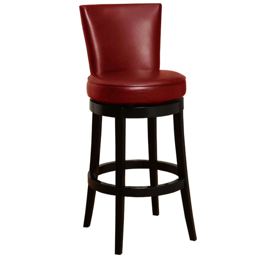 Bar Stools * | Flash Sale Counter Height Stools Armen Living Boston Leather Swivel Counter Stool 26 In. Red