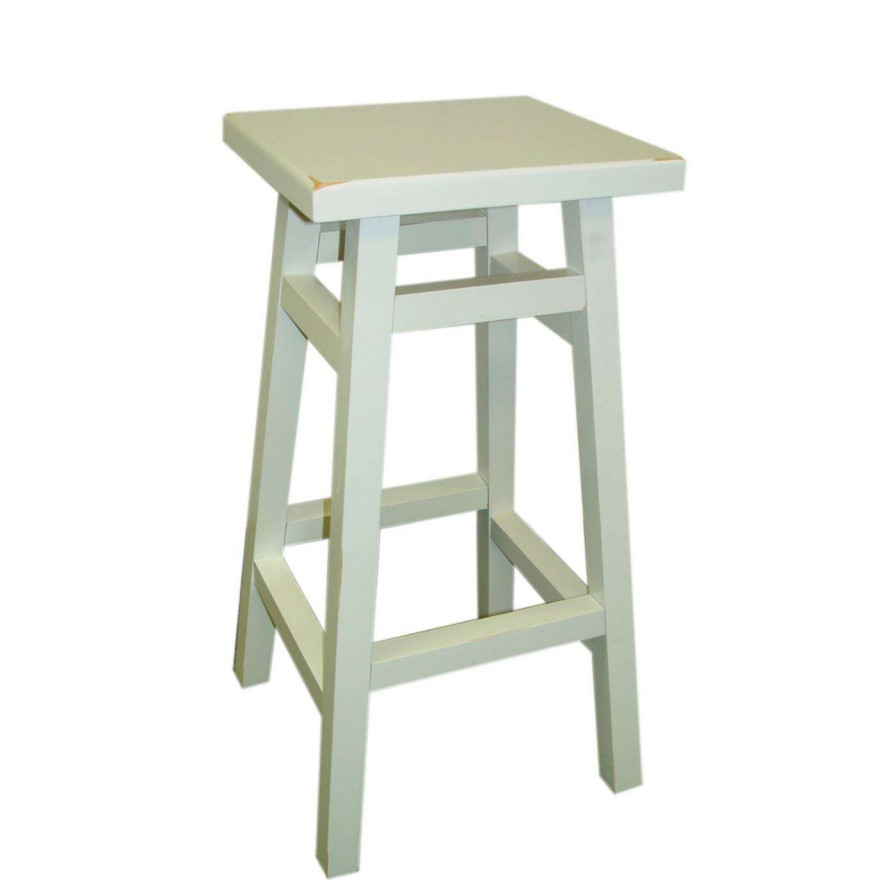 Bar Stools * | Best Pirce Carolina Chair & Table Co. Counter Height Stools Carolina Tavern 24 In. Counter Stool Antique White