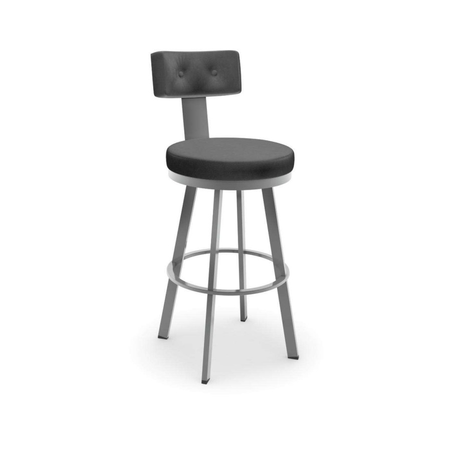 Bar Stools * | Cheapest Counter Height Stools Amisco Tower Counter Height Swivel Metal Stool