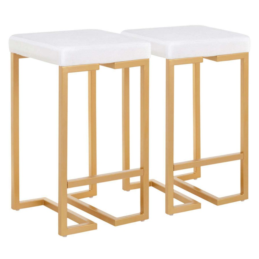 Bar Stools * | Best Reviews Of Counter Height Stools Lumisource Midas 26 In. Backless Counter Stool Set Of 2