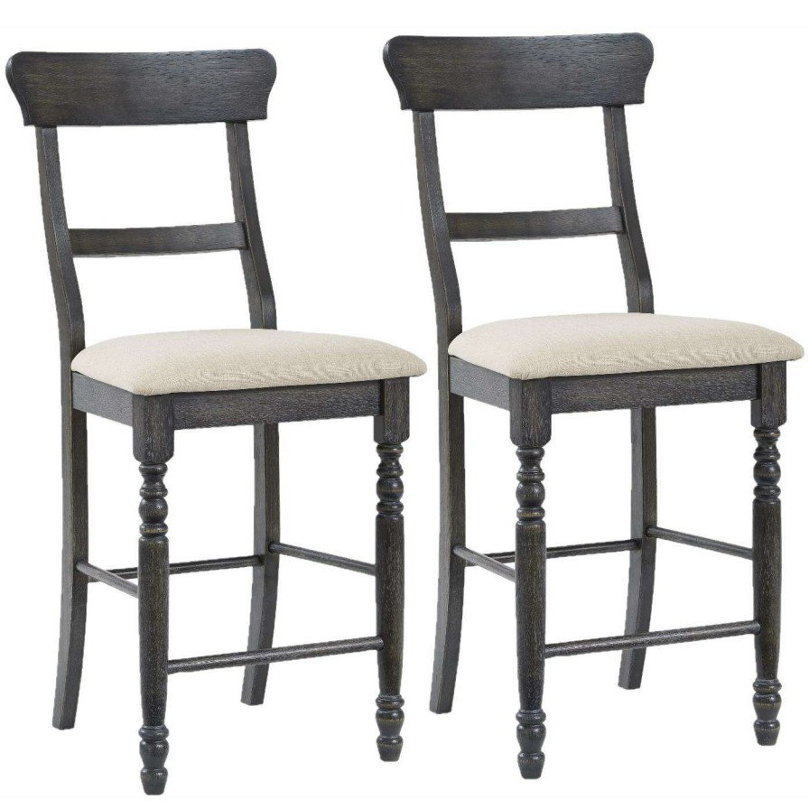 Bar Stools * | Buy Counter Height Stools Progressive Furniture Muse Ladder Back Counter Height Dining Chair Set Of 2