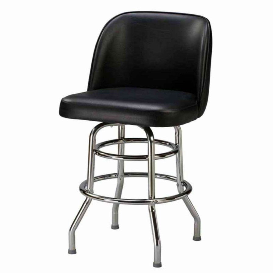 Bar Stools * | Flash Sale Counter Height Stools Regal Bucket Seat Large 26 In. Double Ring Chrome Counter Stool