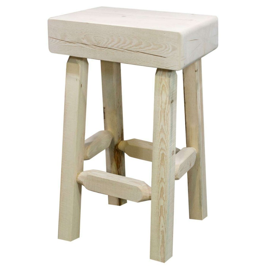 Bar Stools * | Discount Counter Height Stools Montana Woodworks Homestead 24 In. Half Log Counter Stool