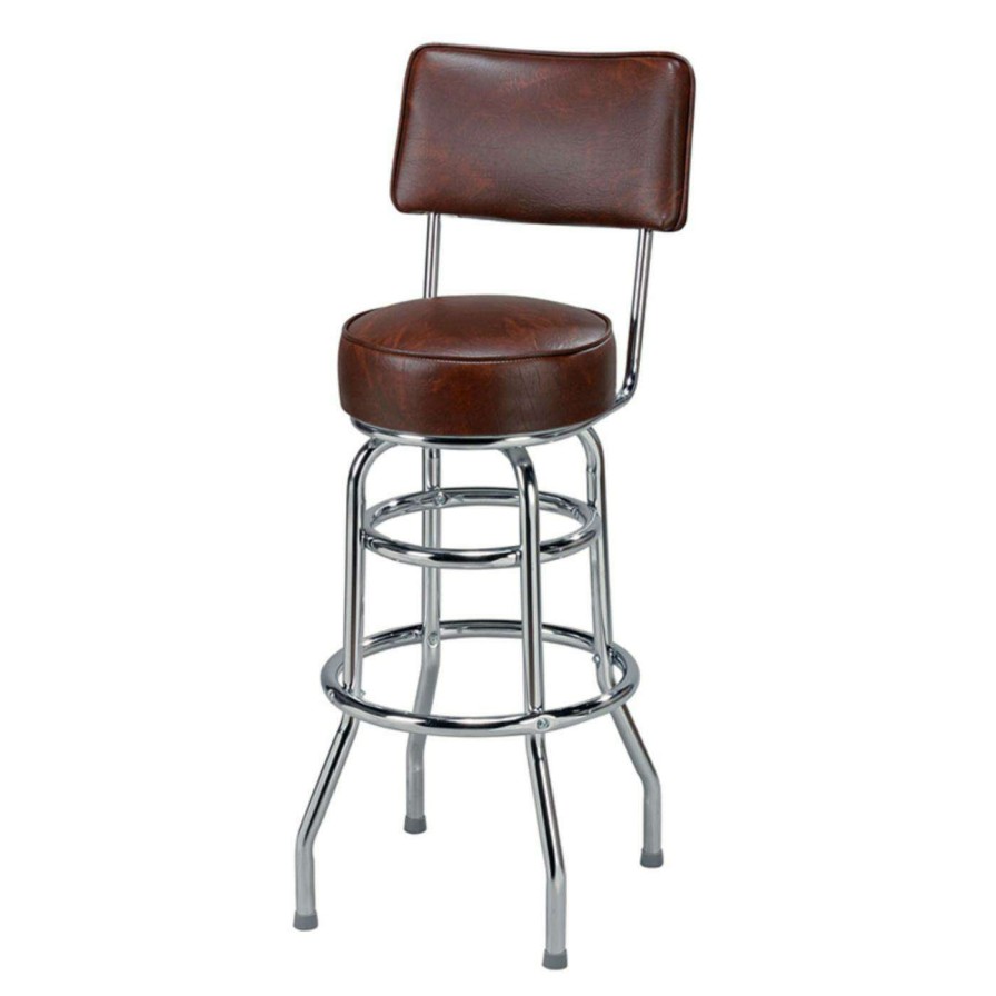 Bar Stools * | Hot Sale Counter Height Stools Regal Retro Fountain 26 In. Metal Counter Stool With Fully Upholstered Seat