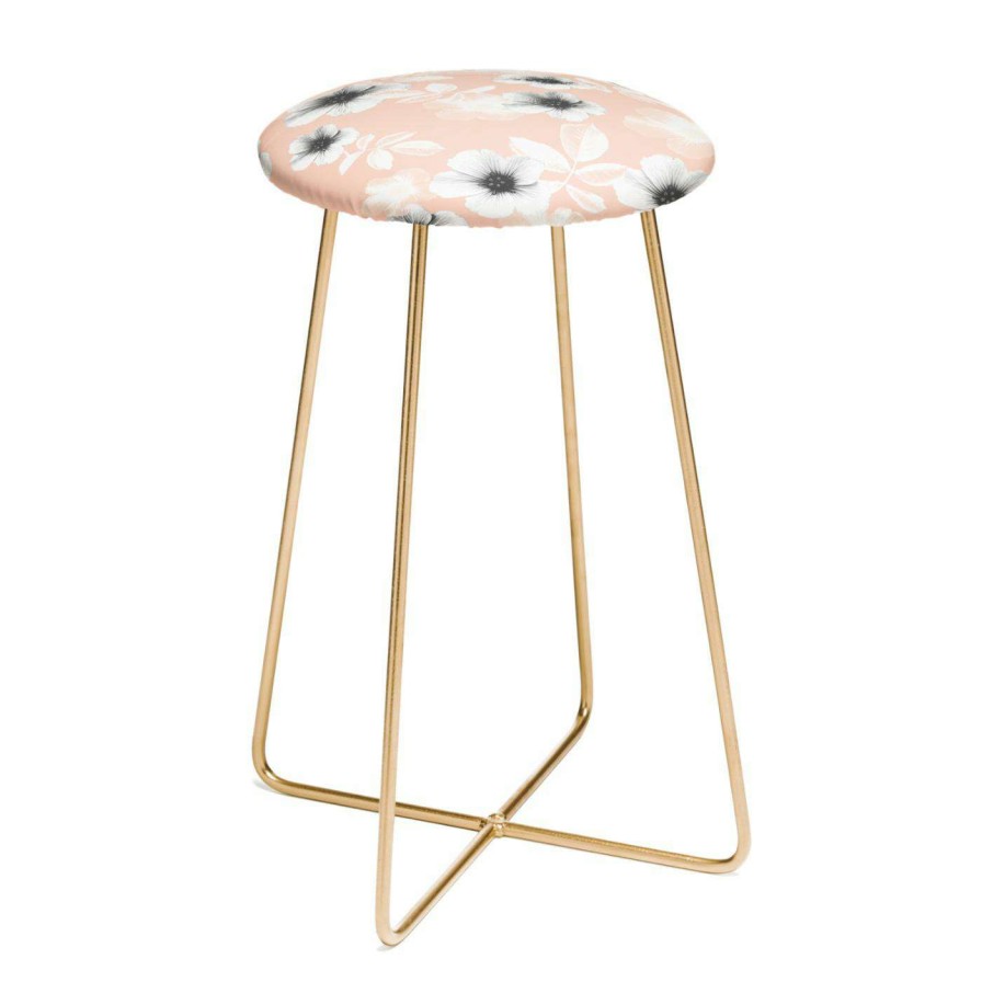 Bar Stools * | Flash Sale Counter Height Stools Deny Designs Emanuela Carratoni Pale Garden 25 In. Backless Counter Stool