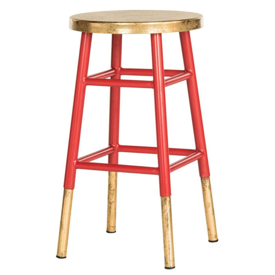 Bar Stools * | Top 10 Counter Height Stools Safavieh Emery 24 In. Dipped Gold Leaf Counter Stool