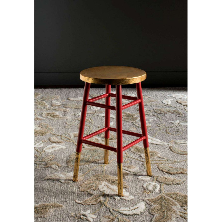 Bar Stools * | Top 10 Counter Height Stools Safavieh Emery 24 In. Dipped Gold Leaf Counter Stool