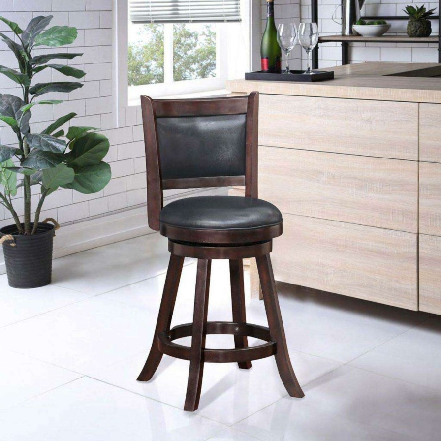 Bar Stools * | Wholesale Counter Height Stools Boraam 24 In. Rhea Swivel Counter Stool Merlot